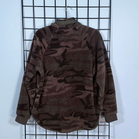 Natural Reflections Camouflage Fleece 1/4 Zip Pullover Womens‎ L Brown Gorpcore - Picture 2 of 10